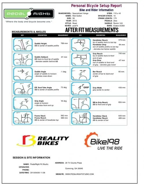 The Story of My Pro Bike Fit and the Riding Results 9 My After Measurements