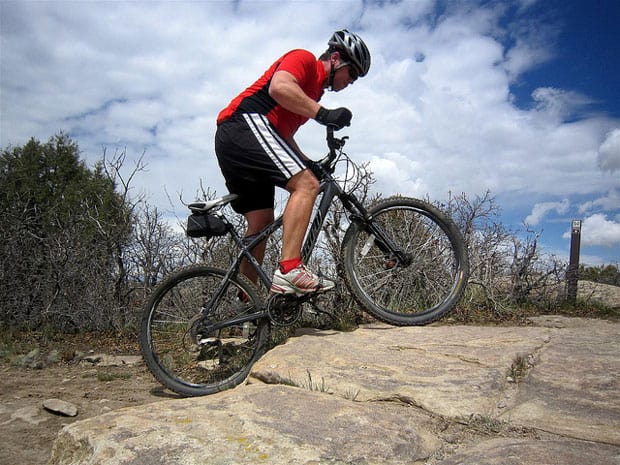 Climbing a Small Ledge Mountain Biking Climbing a Small Ledge Mountain Biking