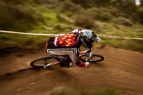 Railing a Berm: Mountain Biking