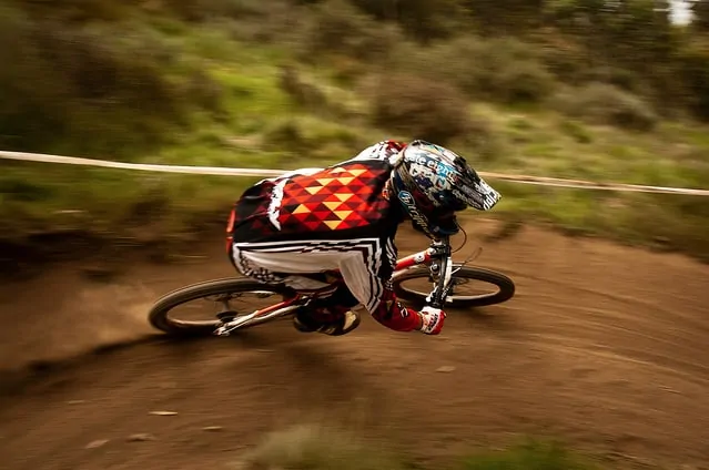 Railing a Berm: Mountain Biking