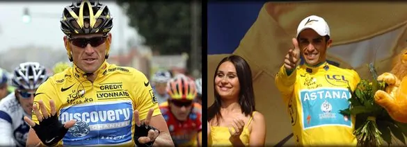 Alberto Contador and Lance Armstrong
