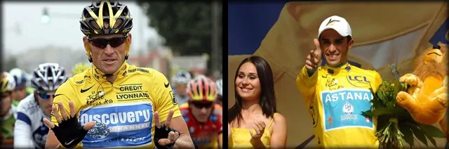 Alberto Contador and Lance Armstrong