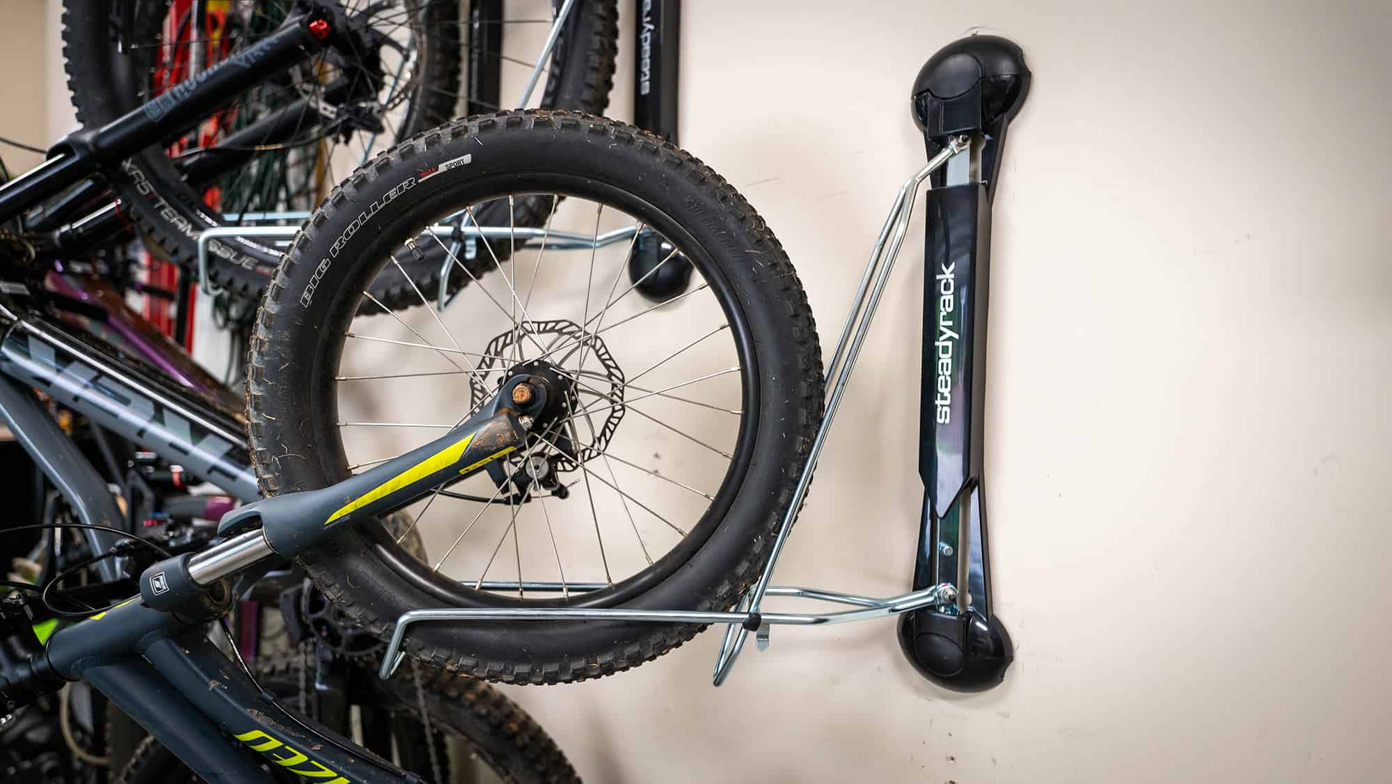 Steadyrack Review and Installation - Vertical Bike Storage 5 Kids Bike 20" tires wall mounted