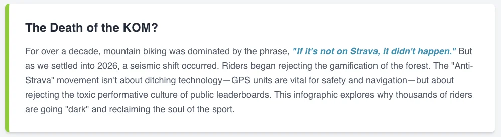 "Anti-Strava" Movement: Riding for Fun in 2026 4 strava KOM's