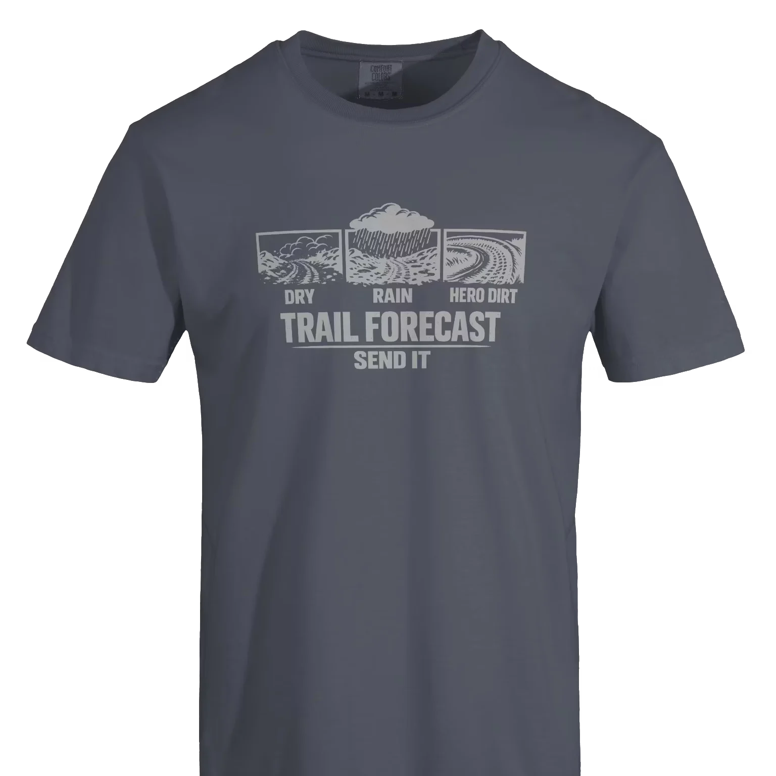 trail forecast send it hero dirt t-shirt